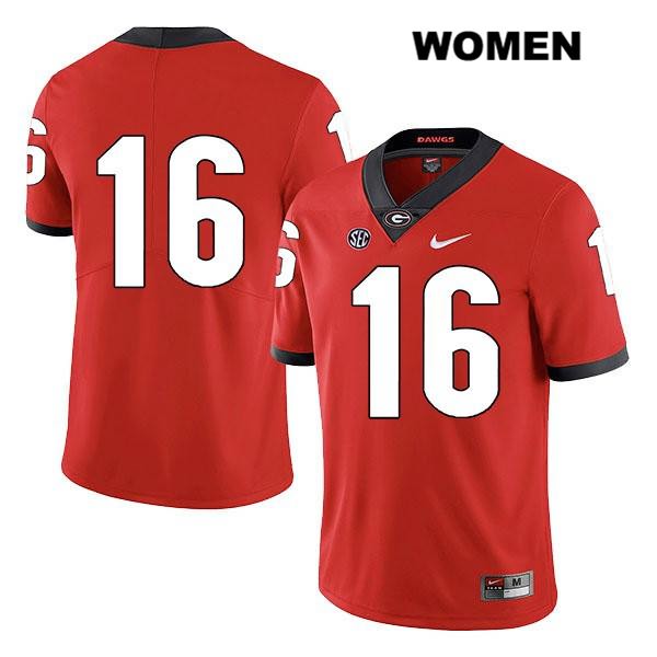Georgia Bulldogs Women's John Seter #16 NCAA No Name Legend Authentic Red Nike Stitched College Football Jersey SEM1456RD